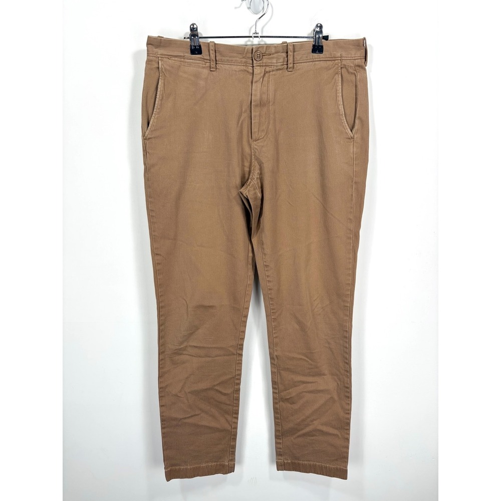 J.Crew Stretch Chino Pants Mens 36 Brown Cotton Tapered Casual Workwear Khakis